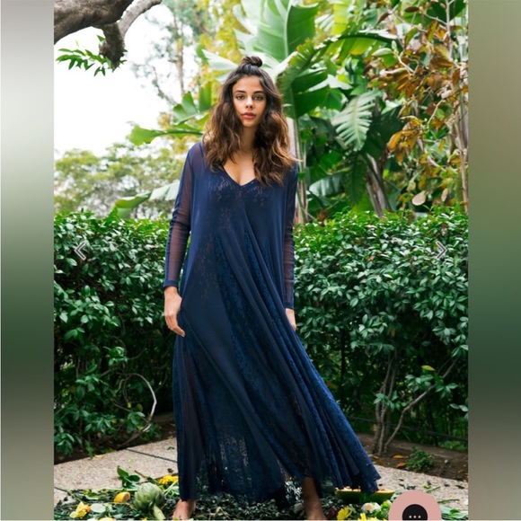 We Are HAH NWT (Hot As Hell) Mama C Lace Sheer Dress in Navy - Picture 2 of 4